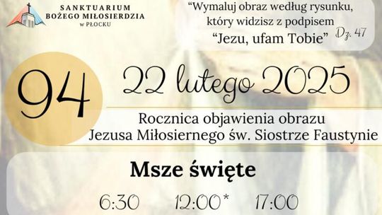 94 rocznica objawień siostrze Faustynie Jezusa Miłosiernego