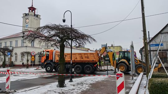 Awaria sieci wodociągowej w centrum Gostynina