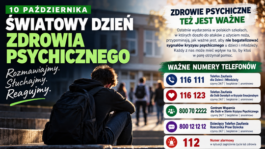 Dziś Światowy Dzień Zdrowia Psychicznego. Nie ignorujmy sygnałów, które mogą uratować życie