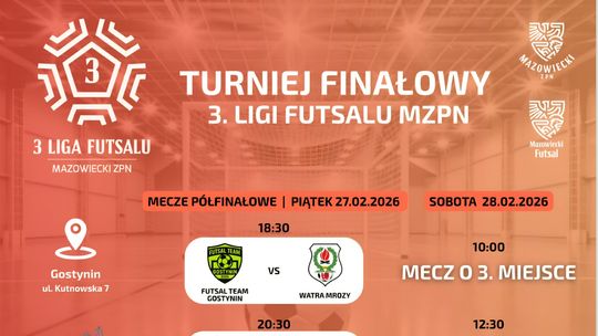 Gostynin gospodarzem Turnieju Finałowego 3. Ligi Futsalu MZPN
