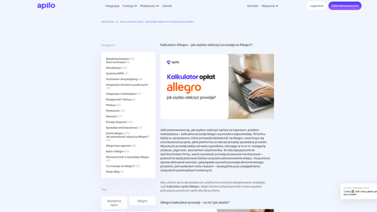 Kalkulator prowizji Allegro - jak zoptymalizować marżę? | Apilo