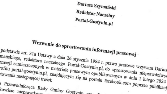 Kandydatka na wójta wzywa portal-gostynin.pl do sprostowania tekstu