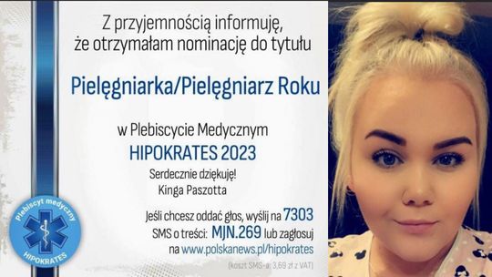 Kinga Paszotta z Gostynina ma szansę na tytuł Pielęgniarki Roku