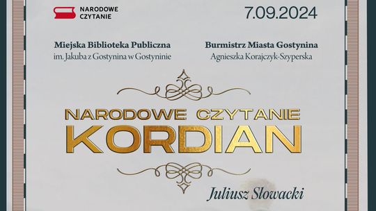 Kordian Juliusza Słowackiego w ramach akcji Narodowe Czytanie