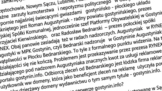 Kumoterstwo i nepotyzm w Gostyninie i Płocku? Zbigniew Nowak stawia poważne zarzuty politykom