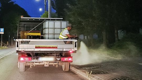 Mazowiecki Zarząd Dróg Wojewódzkich czyścił jezdnie, chodniki i ścieżki rowerowe w Gostyninie