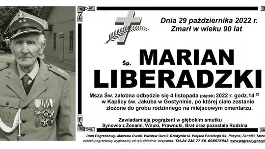 Nie żyje Marian Liberadzki