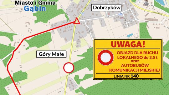 Od 26 lutego zamknięta zostanie droga DW574 w Dobrzykowie