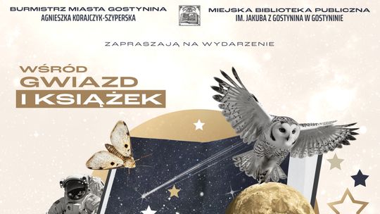 Plakat promujący Noc Bibliotek 2025 w Gostyninie