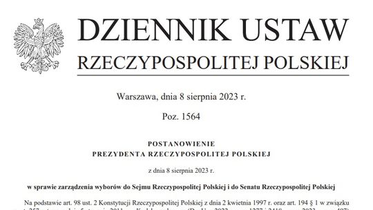 Postanowienie Prezydenta w sprawie wyborów do Sejmu i do Senatu