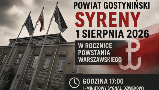 Powiat Gostyniński uczci 82. rocznicę Powstania Warszawskiego sygnałem syren