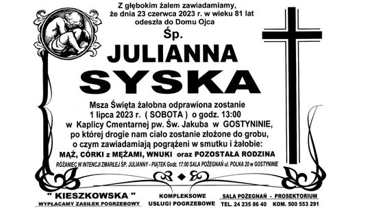 Pożegnanie Julianny Syski