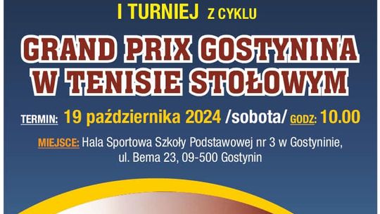 Rusza kolejny cykl Grand Prix Gostynina w tenisie stołowym