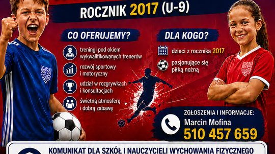 Rusza nabór do kadry powiatu gostynińskiego dla dzieci z rocznika 2017