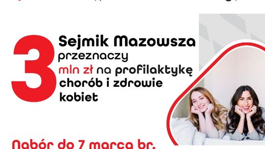 Samorząd województwa mazowieckiego zadba o zdrowie kobiet