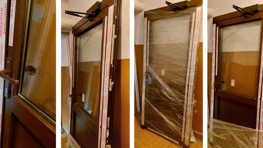 Spółdzielnia Mieszkaniowa POLAM w Gostyninie sprzeda drzwi wejściowe z demontażu - dwie sztuki