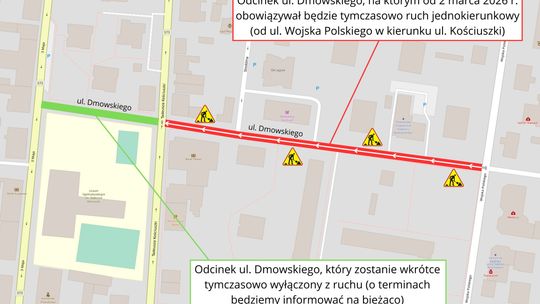 Utrudnienia w ruchu na ul. Dmowskiego