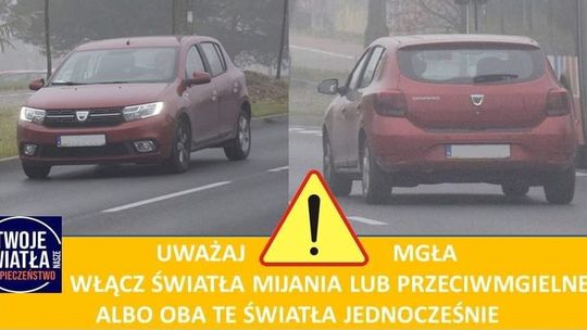 Uwaga na mgły! Na drodze zachowaj szczególną ostrożność