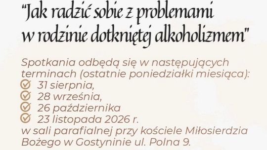 Warsztaty w Gostyninie pomogą rodzinom dotkniętym problemem alkoholowym