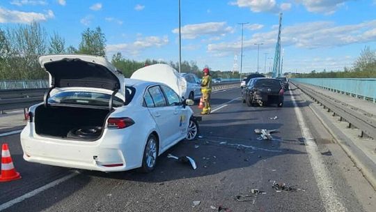 Wypadek na moście w Płocku