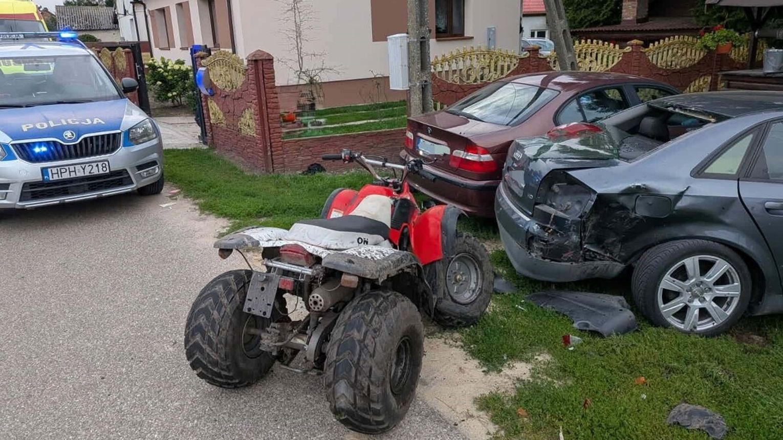 Wypadek z udziałem quada. Policjanci apelują o rozwagę i ostrożność