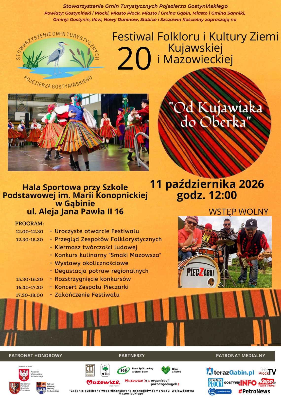20 Festiwal Folkloru i Kultury Ziemi Kujawskiej i Mazowieckiej "Od Kujawiaka do Oberka" 20 Festiwal Folkloru i Kultury Ziemi Kujawskiej i Mazowieckiej "Od Kujawiaka do Oberka"