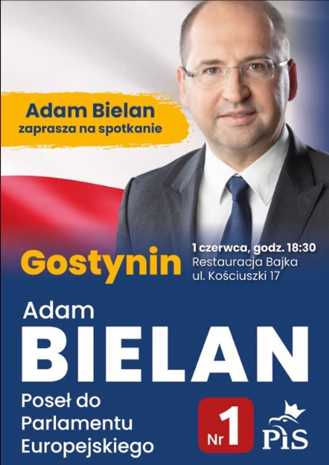 Adam Bielan przyjeżdża do Gostynina