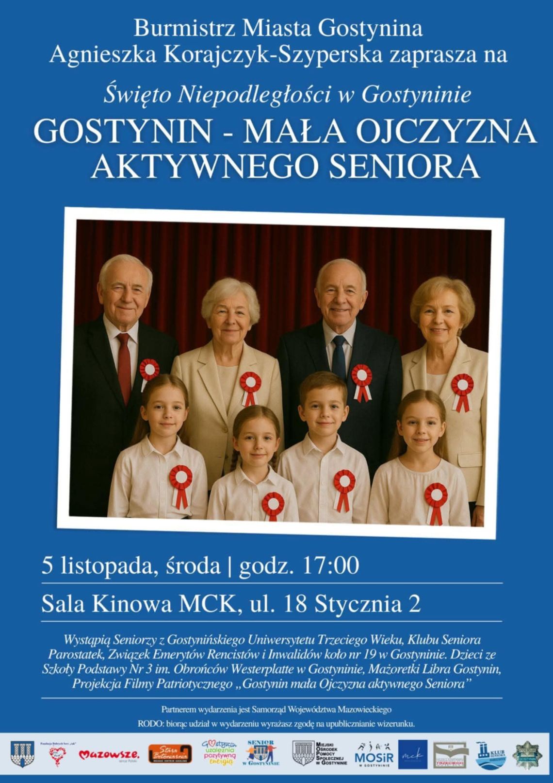 Seniorzy i dzieci podczas uroczystości