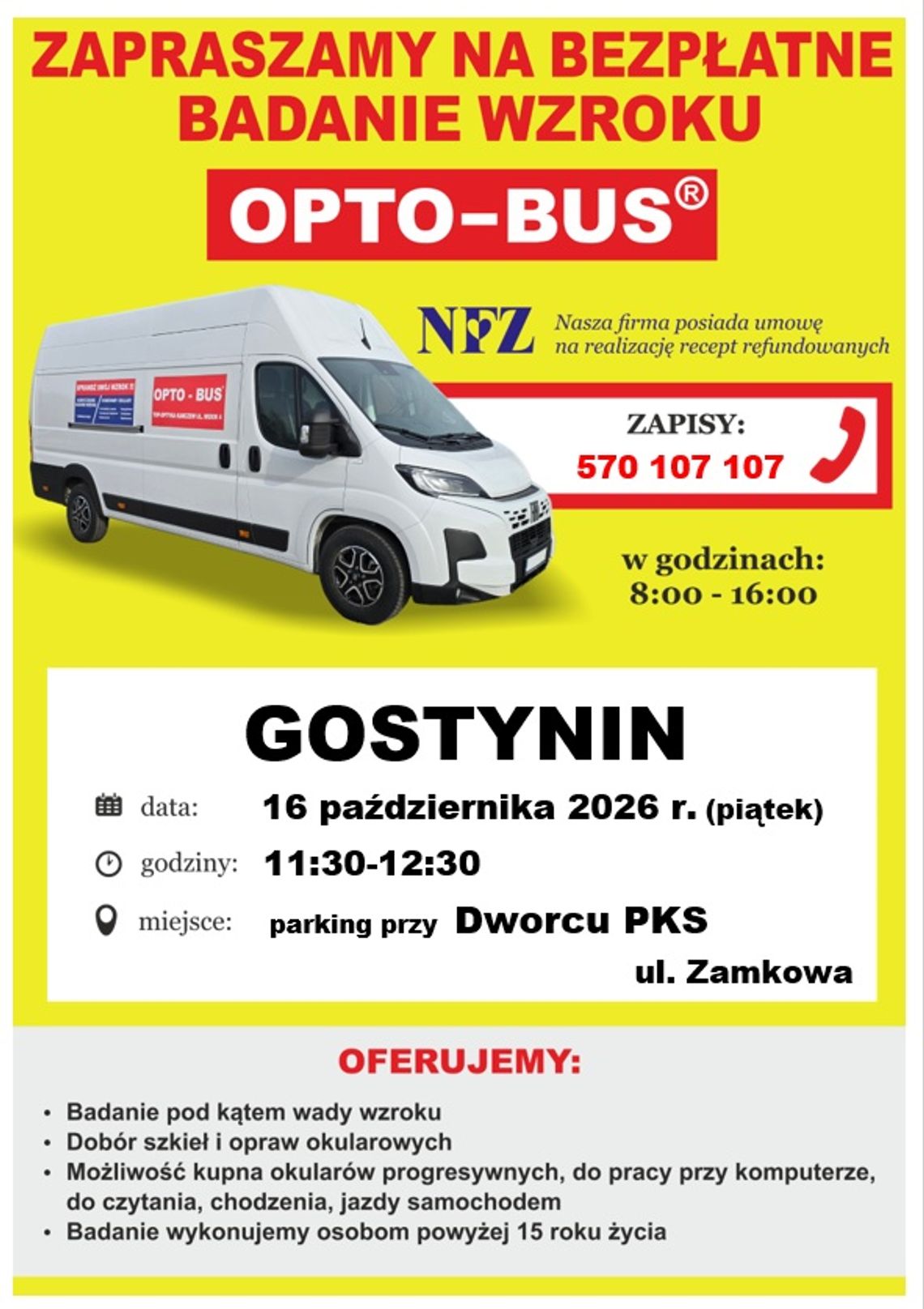 Bezpłatne badanie wzroku – OPTO-BUS® w Gostyninie Bezpłatne badanie wzroku – OPTO-BUS® w Gostyninie