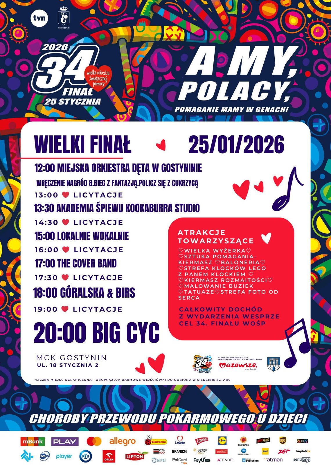 Plakat 34. Finału WOŚP w Gostyninie