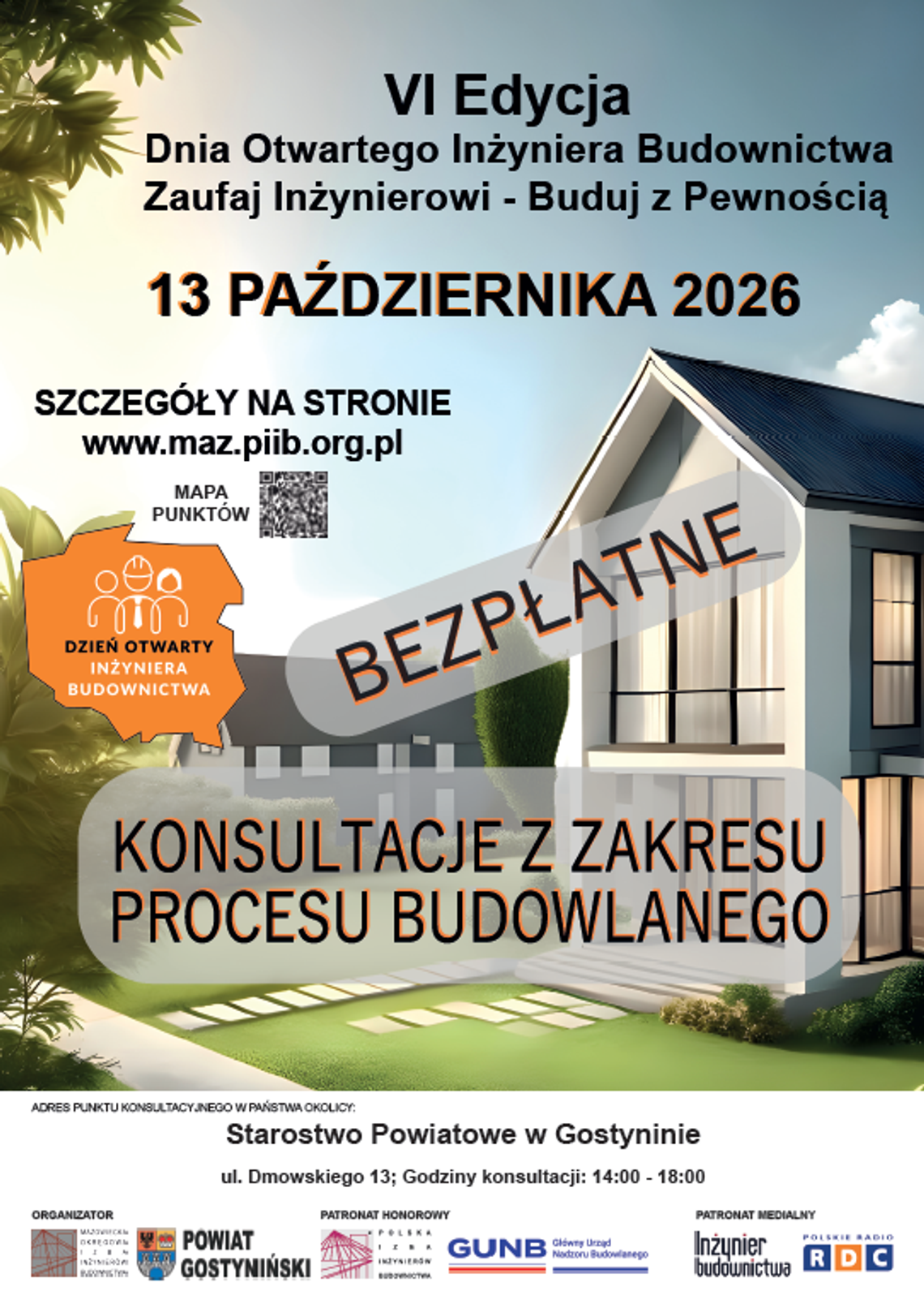 Dzień Otwarty Inżyniera Budownictwa. Skorzystaj z bezpłatnych konsultacji Dzień Otwarty Inżyniera Budownictwa. Skorzystaj z bezpłatnych konsultacji