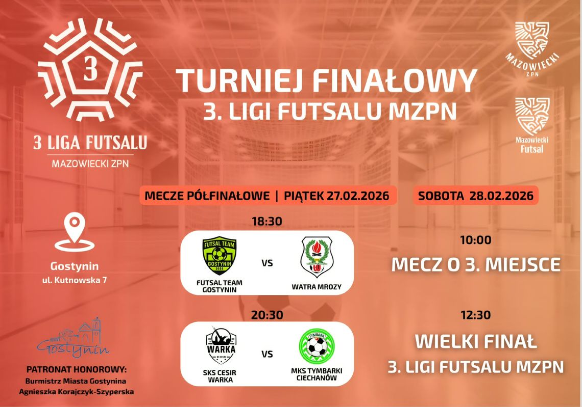 Gostynin gospodarzem Turnieju Finałowego 3. Ligi Futsalu MZPN