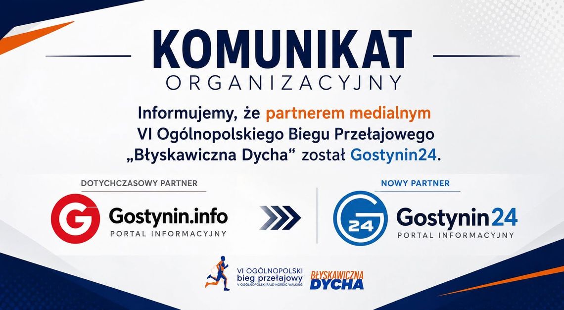 Gostynin24 partnerem medialnym „Błyskawicznej Dychy” w Lucieniu. Start 18 lipca 2026 roku Gostynin24 partnerem medialnym „Błyskawicznej Dychy” w Lucieniu. Start 18 lipca 2026 roku