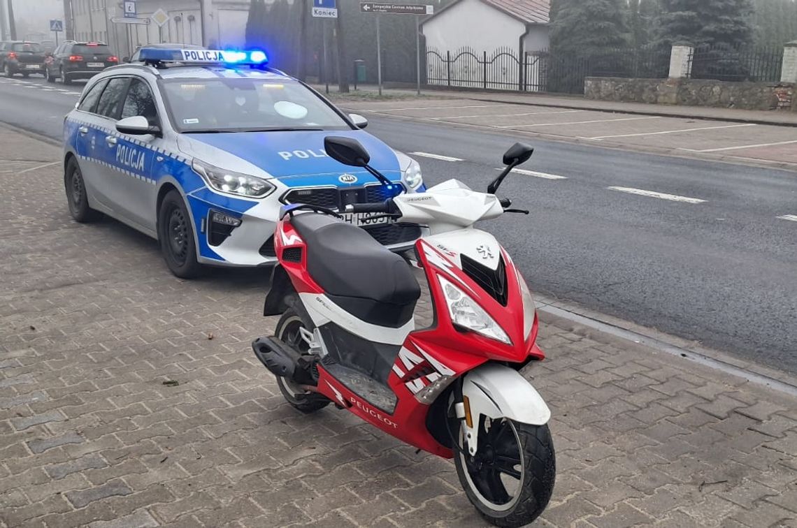 Gostynińscy policjanci zatrzymali mężczyznę na skradzionym skuterze w Sannikach