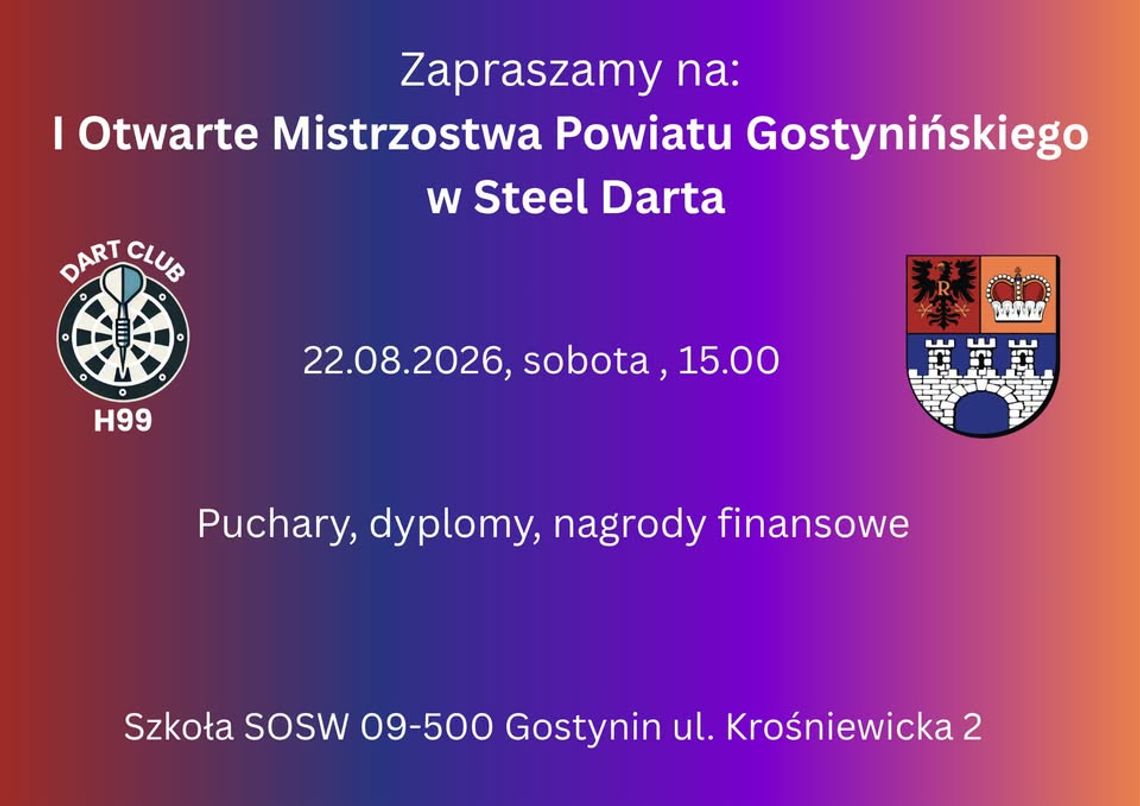 I Otwarte Mistrzostwa Powiatu Gostynińskiego w Steel Darta I Otwarte Mistrzostwa Powiatu Gostynińskiego w Steel Darta