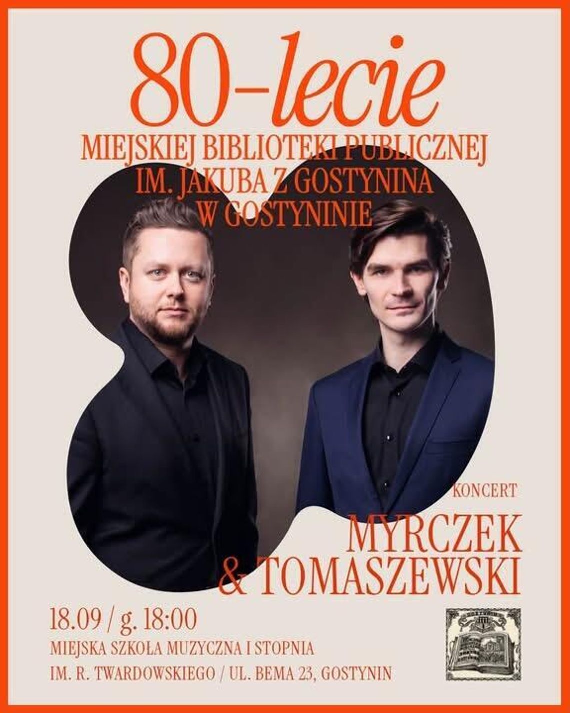 Jubileusz 80-lecia Miejskiej Biblioteki Publicznej w Gostyninie. Przed nami wyjątkowy koncert Jubileusz 80-lecia Miejskiej Biblioteki Publicznej w Gostyninie. Przed nami wyjątkowy koncert
