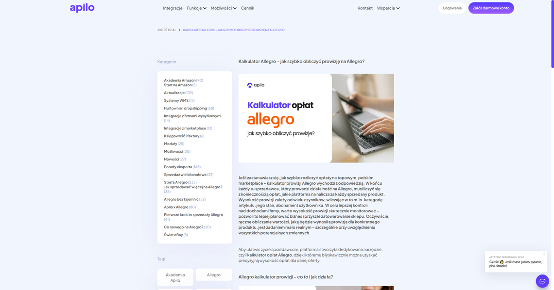 Kalkulator prowizji Allegro - jak zoptymalizować marżę? | Apilo