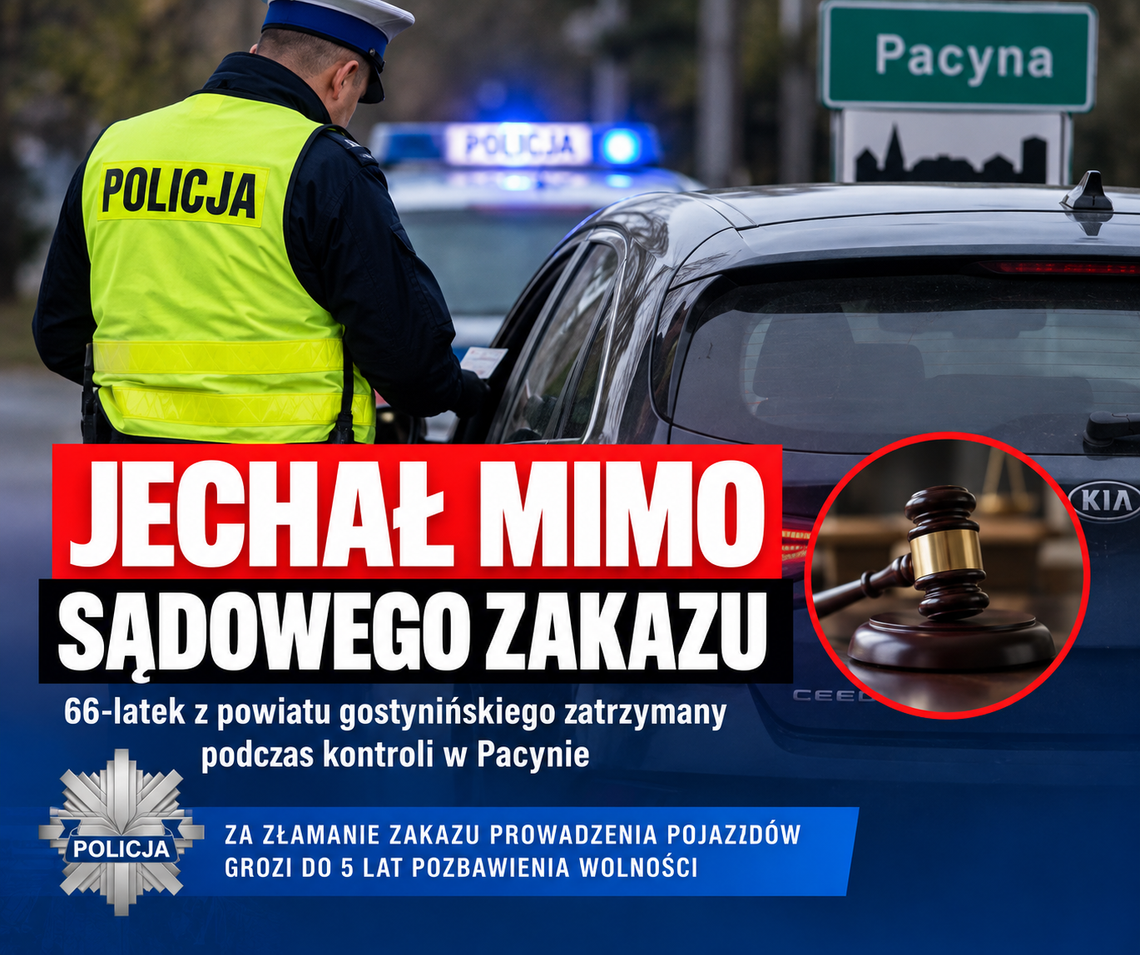 Kierował mimo sądowego zakazu Kierował mimo sądowego zakazu