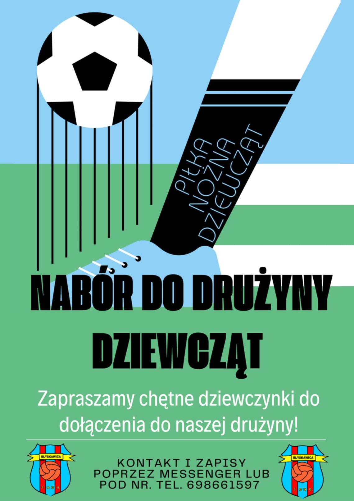 Klub Sportowy Błyskawica Lucień ogłasza nabór do grupy dziewczynek