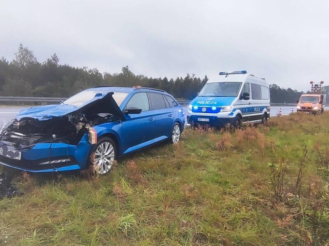 Kolizja na A1 przed MOP Strzelce