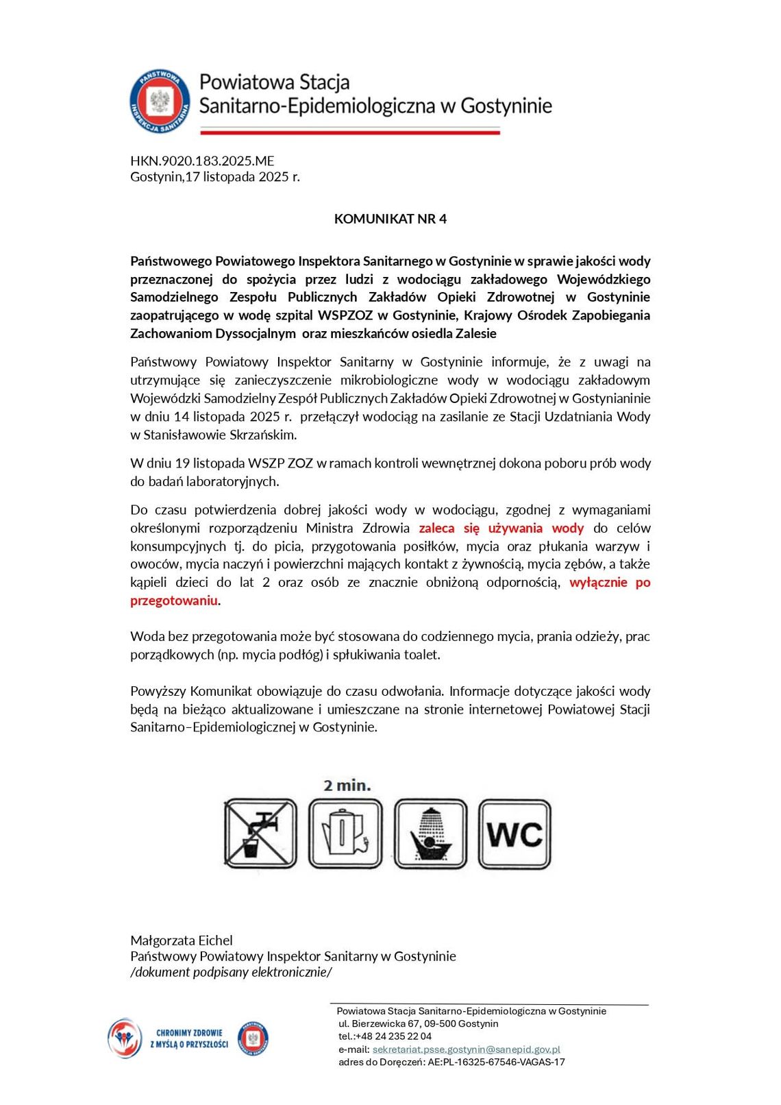 Komunikat Państwowego Powiatowego Inspektora Sanitarnego w Gostyninie Komunikat Państwowego Powiatowego Inspektora Sanitarnego w Gostyninie