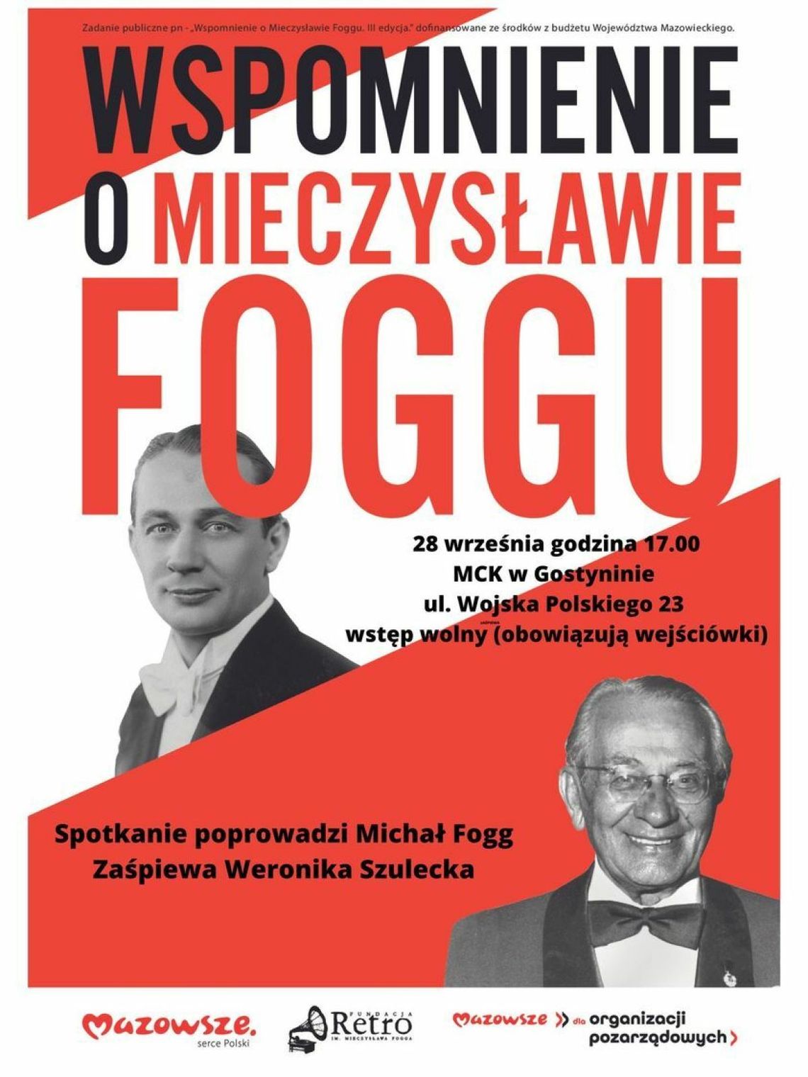 Miejskie Centrum Kultury zaprasza na "Wspomnienie o Mieczysławie Foggu"