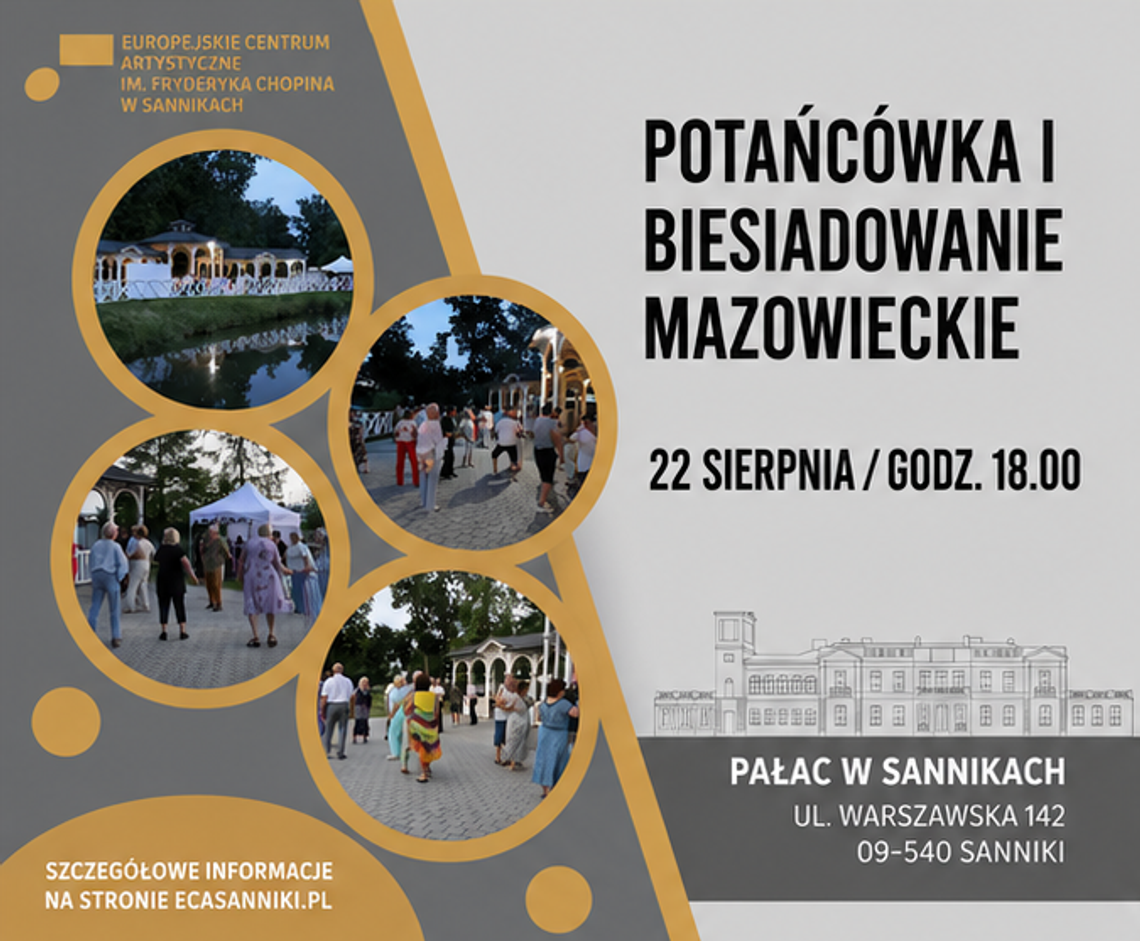 Potańcówka i biesiadowanie mazowieckie w Pałacu w Sannikach Potańcówka i biesiadowanie mazowieckie w Pałacu w Sannikach