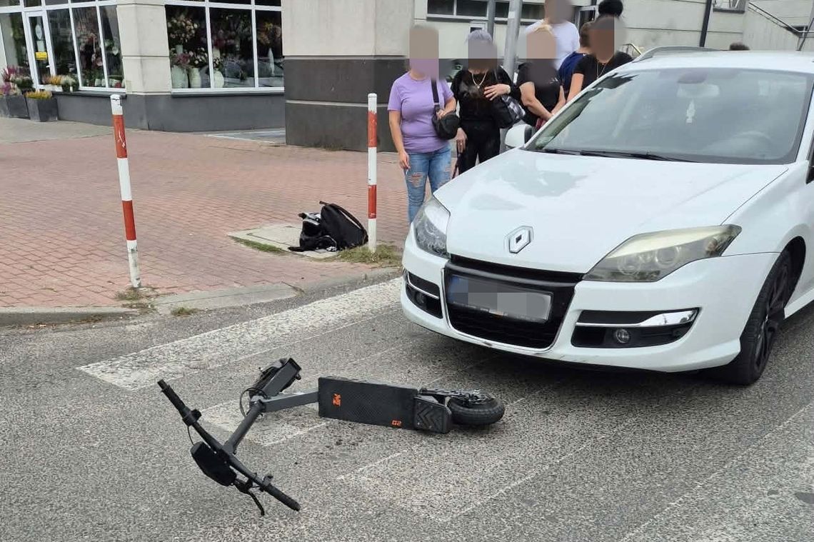 Potrącenie 13-latka na hulajnodze na pasach Potrącenie 13-latka na hulajnodze na pasach