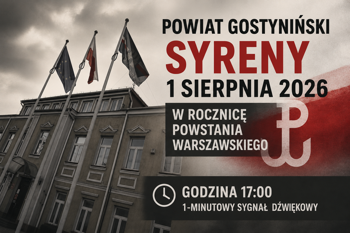 Powiat Gostyniński uczci 82. rocznicę Powstania Warszawskiego sygnałem syren Powiat Gostyniński uczci 82. rocznicę Powstania Warszawskiego sygnałem syren