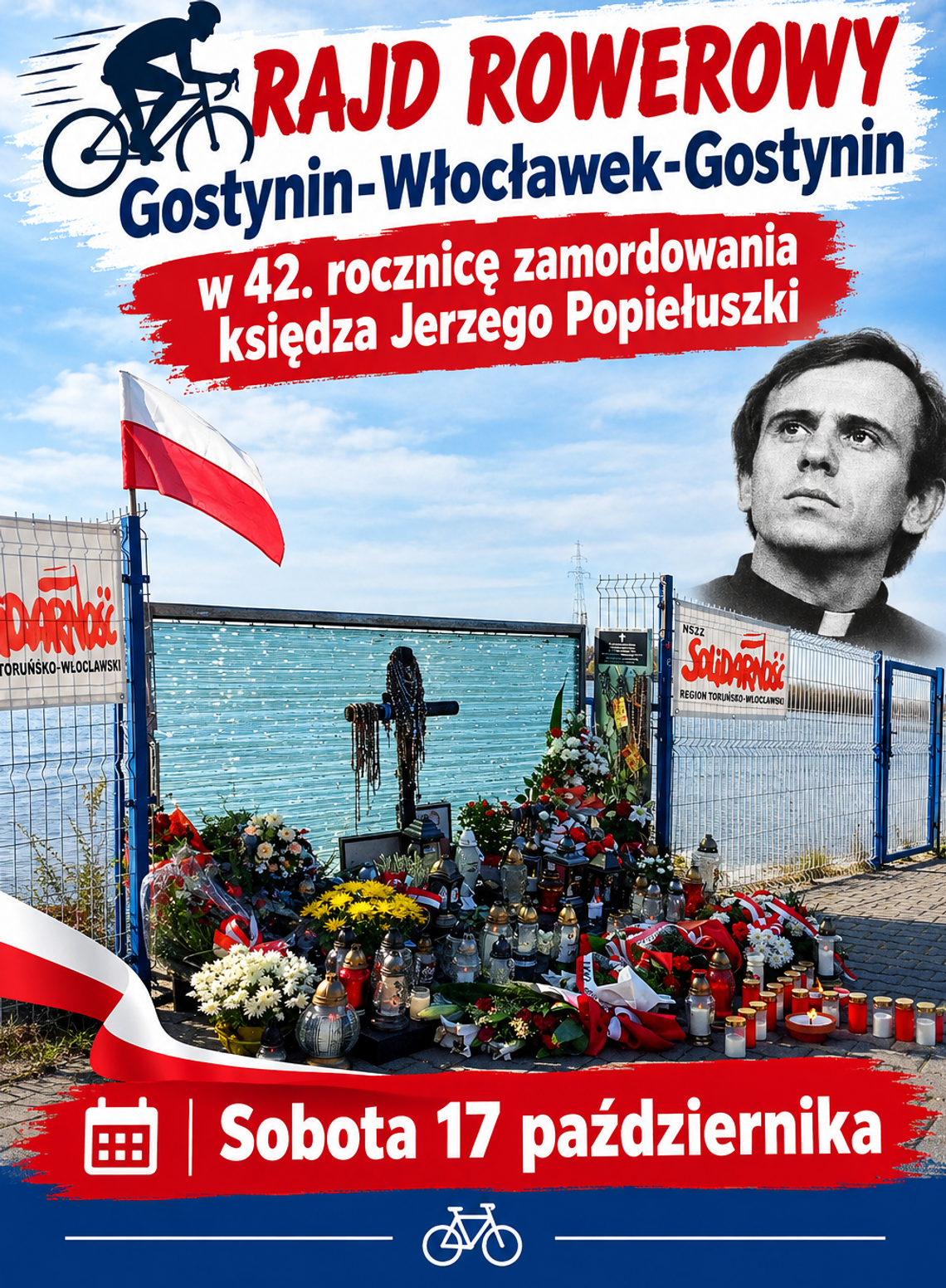 Rajd rowerowy z Gostynina do Włocławka w 42. rocznicę śmierci ks. Jerzego Popiełuszki Rajd rowerowy z Gostynina do Włocławka w 42. rocznicę śmierci ks. Jerzego Popiełuszki