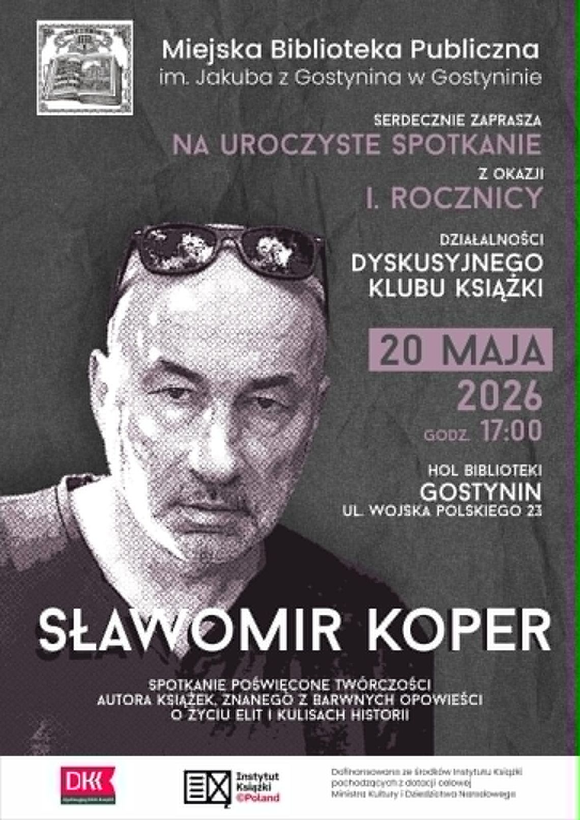 Sławomir Koper gościem biblioteki w Gostyninie na rocznicy Dyskusyjnego Klubu Książki