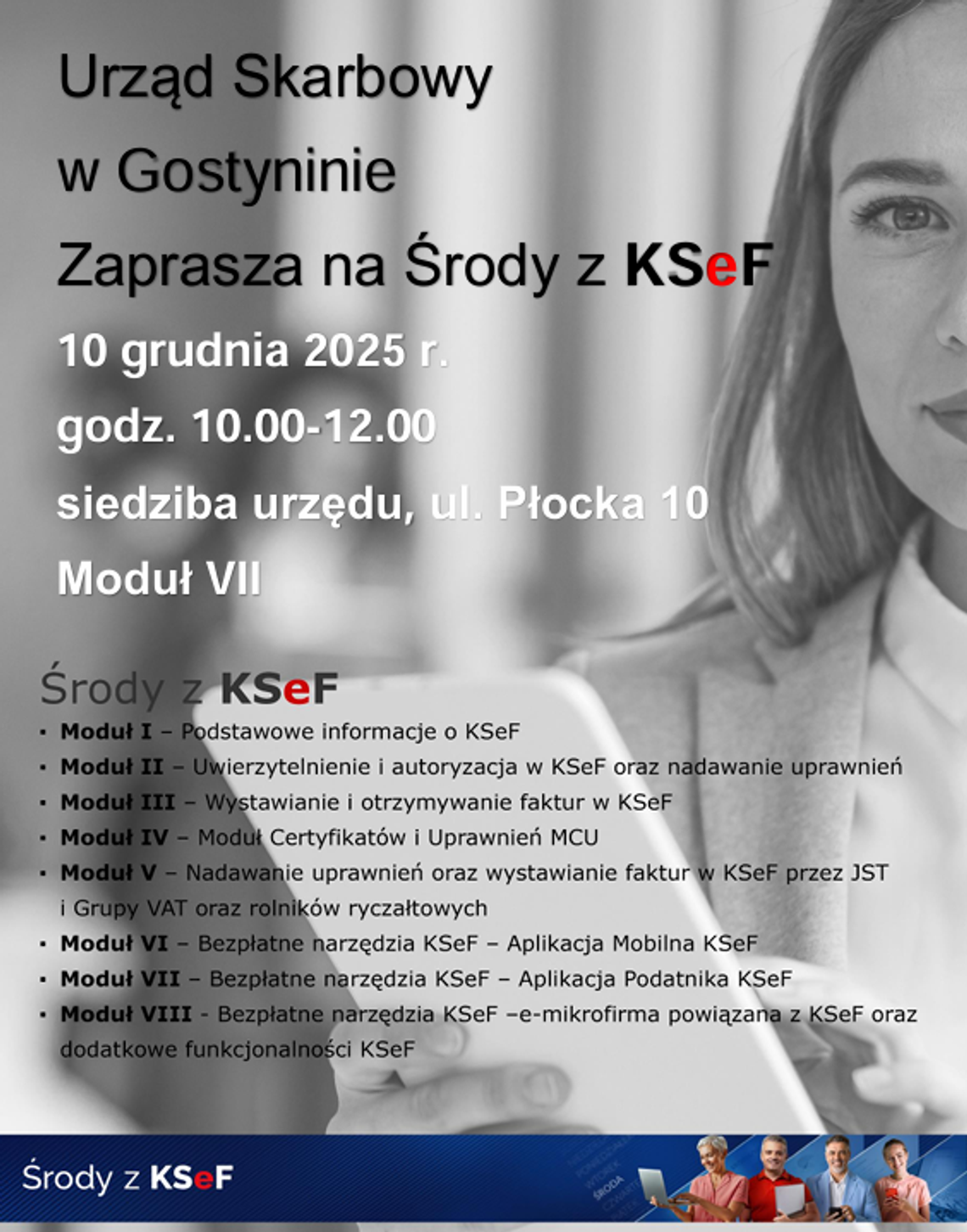 Środy z KSeF V - Urząd Skarbowy w Gostyninie zaprasza Środy z KSeF V - Urząd Skarbowy w Gostyninie zaprasza