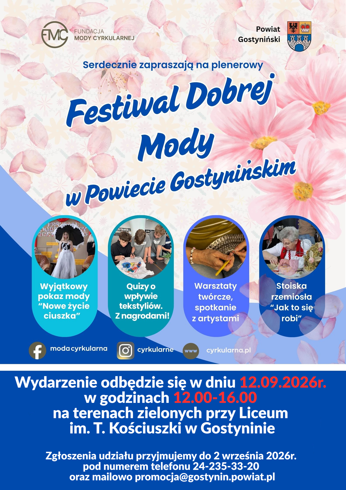 Starosta Gostyniński Andrzej Krzewicki oraz Fundacja Mody Cyrkularnej wraz z partnerami zapraszają na: ✨ II Festiwal Dobrej Mody w Powiecie Gostynińskim Starosta Gostyniński Andrzej Krzewicki oraz Fundacja Mody Cyrkularnej wraz z partnerami zapraszają na: ✨ II Festiwal Dobrej Mody w Powiecie Gostynińskim