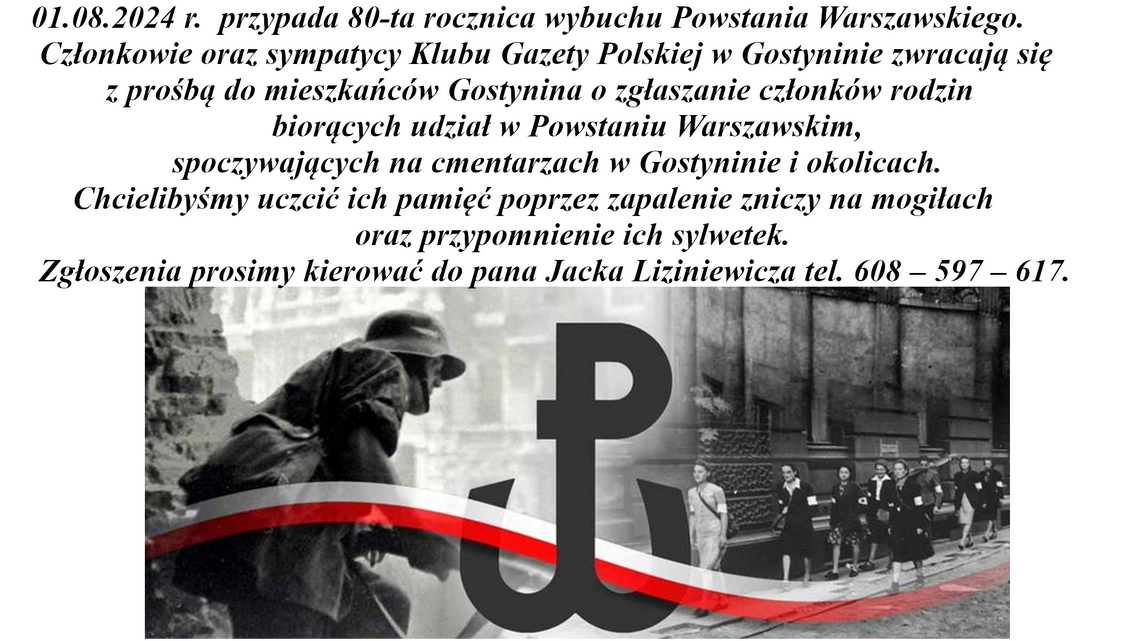 Szukamy grobów powstańców warszawskich spoczywających na gostynińskich cmentarzach